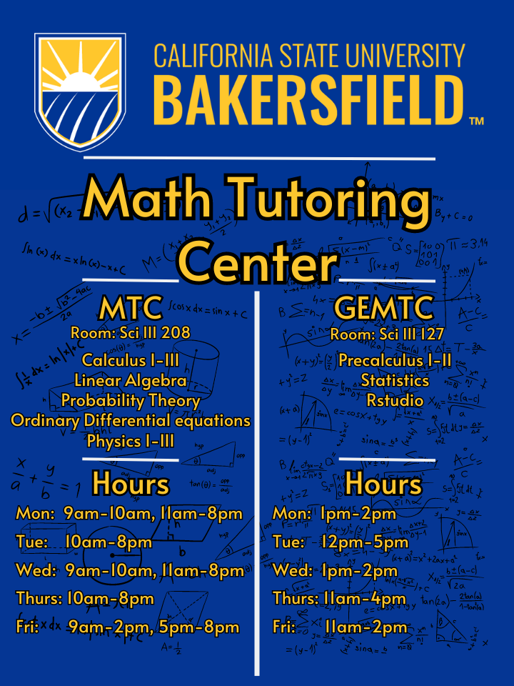 Spring 24 Hours for the Math Tutoring Center