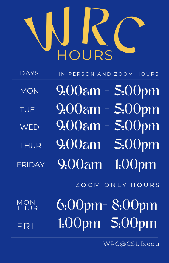 WRC Fall 2025 Hours